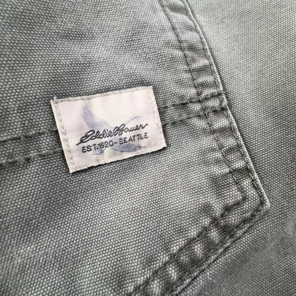 Eddie Bauer Mens Sage Green Cotton Canvas Straight Leg Pants 36x32 D1753291